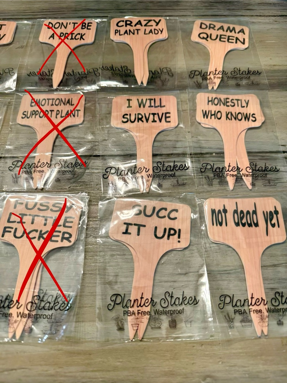 Funny Wooden Plant Stakes — Assorted Sayings - Picture 2 of 4